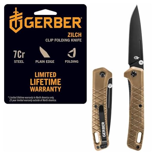 Gerber Gear Zilch Folding Pocket Knife, 3.1 Inch Plain Edge Blade, Coyote Brown