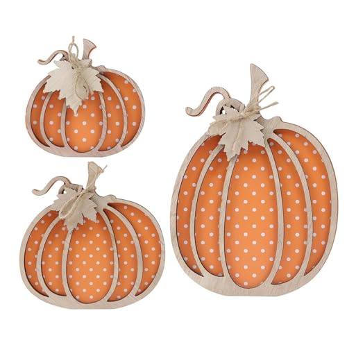 Pumpkin Ornaments for Living Room - 3PCS Autumn Decorations, Autu...