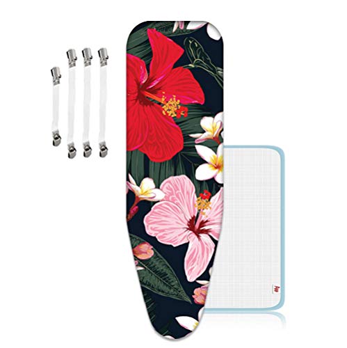 Ironing Board Cover and Pad Standard Size 15 x54 , 3 Layer Padded Ironing Board Cover Surface Smoother, 1 Protective Scorch Mesh Cloth