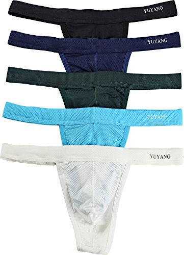iKingsky Men's Sport Thong Sexy T-Back Men Stretch Underwear Pack of 5