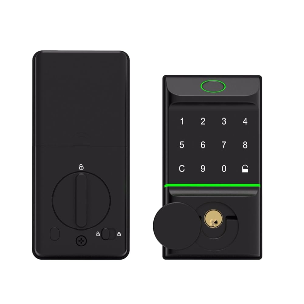 Cerradura inteligente Tuya de huella dactilar y contraseña digital para puerta