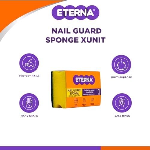 Image of ETERNA Nail Guard Sponge, Non Scratch Nail Saver Kitchen Sponges, Multi-Purpose, Ideal for Washing Dishes and Cleaning Kitchen, Protects Nails and Fingers (13 Units)