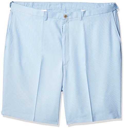 Haggar Men's Big and Tall B&T Cool 18 PRO Stretch Solid Oxford Flat Front Short, Light Blue, 44