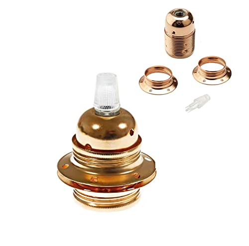 Douille douille E27 en métal fileté avec 2 embouts et serrables. Style industriel vintage (RAM) Cover