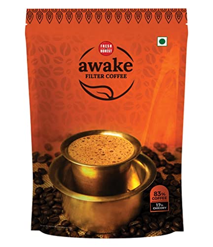 Image of FRESH & HONEST Awake Filter Coffee Powder | Blend of Coffee 83% Chicory 17%| South Indian Filter Coffee | 200g Pack