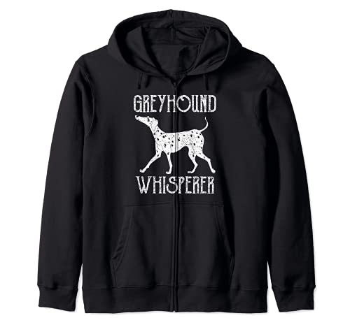 Dog Lover: Greyhound Wisperer - Dogs Sayings Zip Hoodie, Black