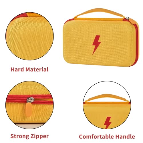 Image of Comecase Hard Case for Fluke 87V /88V /15B+ /17B+ and More Digital Multimeter | Hard Shell with Mesh Pocket & Elastic Strap, Stores Meter and Leads for Jobsite, Workshop and Travel, Yellow, Case Only