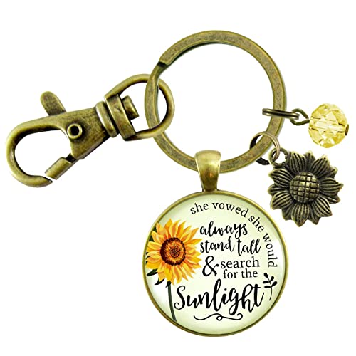 Gutsy Goodness Sunflower Keychain She Vowed Sunlight Inspiration Jewelry cover