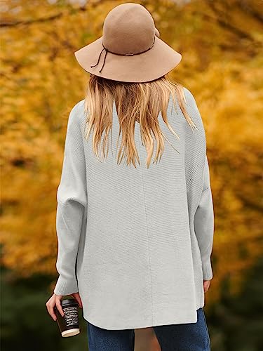 Image of ANRABESS Womens Casual Fall Sweater Turtleneck High Neck Batwing Sleeve Oversized Sweater Dress