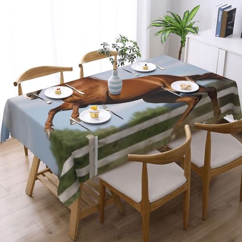 Nappe de table à manger infroissable motif cheval sauteur - 8