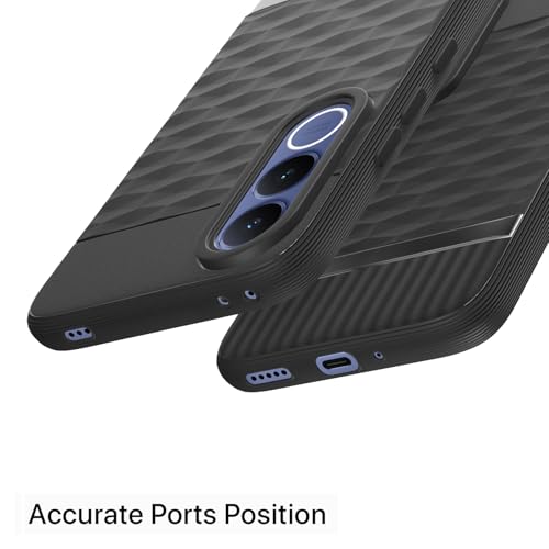 Image of Pikkme Back Cover for Vivo V70 FE 5G Camera Protection 3D Hexa Cube Design Silicone Protective Bumper Case (Black)