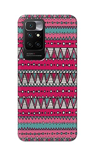 Image of Printed Hard Back Cover Case for Mi Redmi 10 Prime Back Cover (Geometric Vintage Pattern) -1803