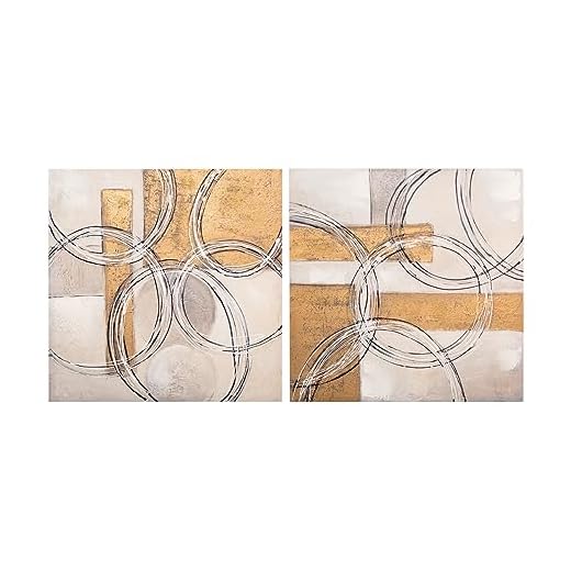 Set 2 Lienzos Abstrac. 40% Pintado Mano 60X3X60 Cm