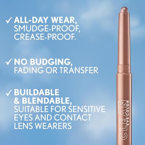 CoverGirl Clean Eye Color, French Violet, Eyeshadow Sticks, Ultra Creamy Formula, Lightweight, Buildable Formula, Lasts All Day, Smudge-Proof, 0.05oz - image 4