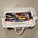 Klein Tools 5102-16 Heavy Duty Natural Canvas Tool Bag, Tool Tote, Multi-Purpose Bag with Wide Hinged Opening and Leather Handles, 16-Inch