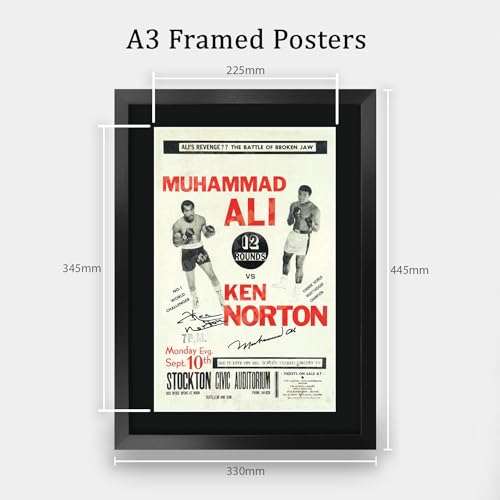 HWC Trading FR A3 Ken Norton v Muhammad Ali 1973 Bout Gifts Printed Signed Autograph Poster for Boxer Memorabilia Fans - A3 Framed - Image 2