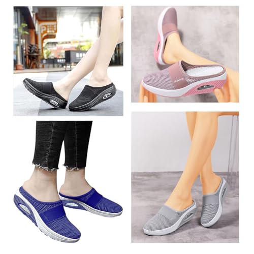 Women's Air Cushion Slip-On Breathable Orthopedic Walking Shoes, Heelless Mesh Sandals, Women's Orthopedic Sneakers3