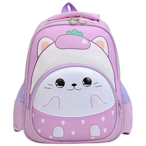 Toddler Backpack for Girls Boys Kids 3D Animal Cartoon Nursery Schoolbag Preschool Travel Bookbag (Purple)