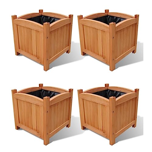 Macetero grande exterior balcón jardineras elevadas 4 unidades 30 x 30 x 30 cm solución ideal para jardinería que ahorra espacio y plantas sanas