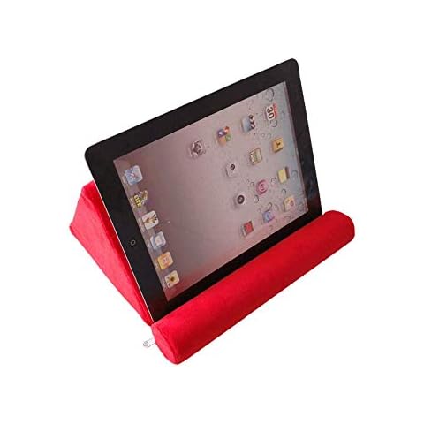 Kaptin Tablet Pillow, Mini Tablet Computer Holder Sofa, Reading Stand, Tablet Stand, Desktop Stand Holder for Tablet, Pad, Book, Magazines (Red) Cover