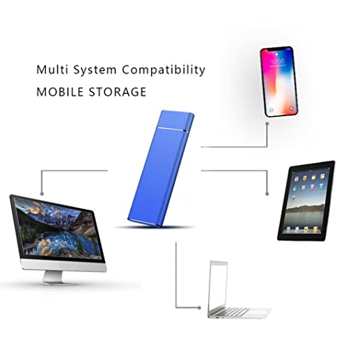 Image of External Hard Drive 2TB Large Capacity Ultra Slim Portable Hard Shockproof Anti-Drop Drive External USB3.1 Hard Drive Storage Compatible for PC, Desktop, Laptop, Harddrive