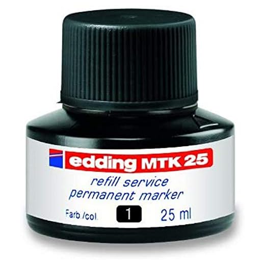 Tinta rotulador edding mtk25 con sistema capilar color negro frasco de 25 ml