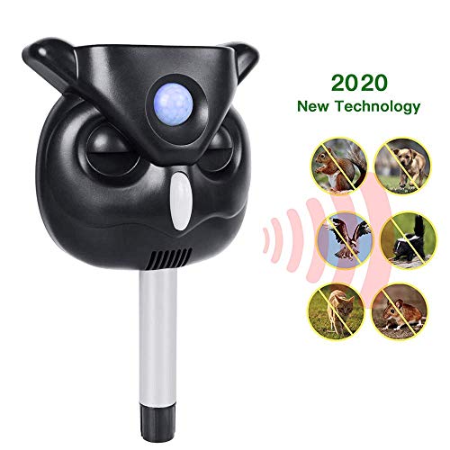 Chanshee Solar Animal Repellent Outdoor Animal Repeller- Effectively Scares Away Cats, Dogs, Squirrels