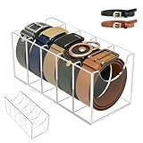 ZONJIE G&uuml;rtel Aufbewahrung - 5 F&auml;cher Acryl G&uuml;rtel Organizer, G&uuml;rtelhalter f&uuml;r Herren Transparente G&uuml;rtel-Vitrine, Klar G&uuml;rtel Box Container Display Case f&uuml;r Accessoires Krawatte Uhren