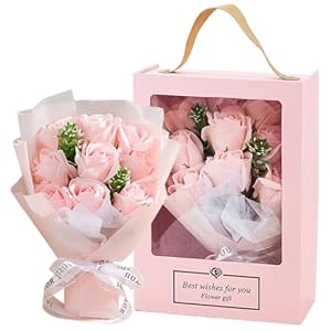 YouNuo 9 Forever Flowers Eternal Roses Gift, Artificial Flowers Bouquets, Birthday Gifts for Women, Girlfriend, Mom, Valentine’s Day, Mother’s Day, for Wife Her, Pink