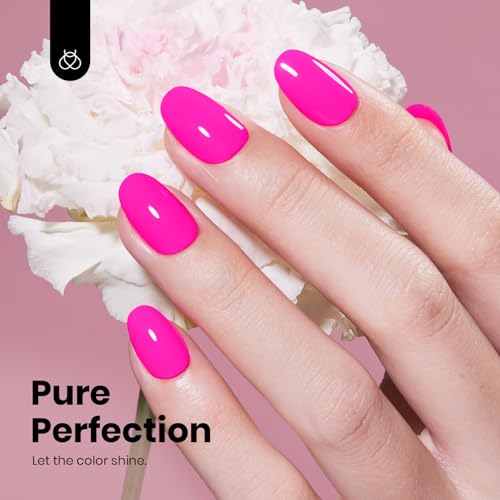 Image of Beetles Neon Pink Gel Nail Polish - Neon Whispers Hema Free Gel Polish, Vibrant Pink Color Matching Bottles Long-Lasting Manicure Gift for Women 0.5Oz