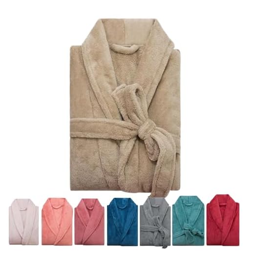 Roupão Microfibra Adulto G Extra Macio Unissex (BR, Alfa, G, Regular, Regular, Bege)