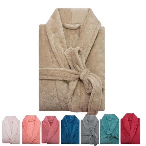 Roupão Microfibra Adulto G Extra Macio Unissex (BR, Alfa, G, Regular, Regular, Bege)