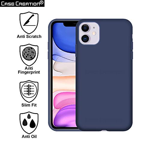 Image of Case Creation Luxurious og Series for Apple iPhone 11 case Cover,Anti-Dirty Slim case Frosted Matte Cute Candy TPU Raised Bezel (Splash of Color) Back Cover for iPhone 11 -Navy Blue