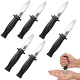 PjuQow 6 Stück Fake Messer Set, Spielzeug Messers für Dekoration und Sammlung, Butterfly Messers und Stiletto Messer Design, Schwarze Ausführung mit Realistischem Look
