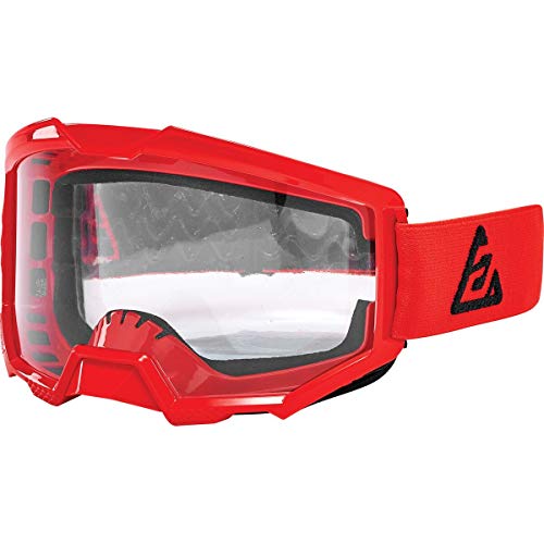 Answer Racing 446136 Apex 1 Goggles with Anti-Fog and Anti-Scratch Lens, Red/Black, Youth