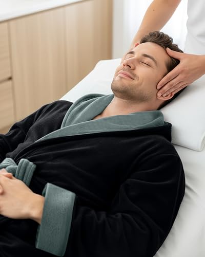 Image of NY Threads Mens Hooded Robe - Plush Long Bathrobes for Men