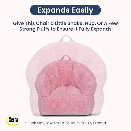Delta Children - Serta Kids Plush Barrel Toddler Chair, Soft Foam Chair Bean Bag Chair Alternative for Boys and Girls, Cozy Seat for Reading, Watching Cartoons, Playroom Nursery Bedroom, Pink - image 6
