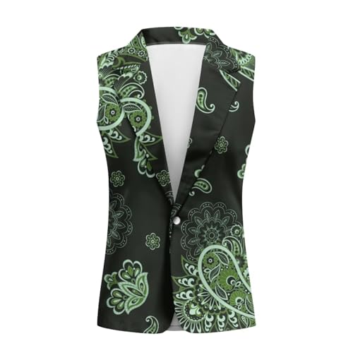 Women's Sleeveless Vest Casual Trendy 2025 One Button Open Front Blazer Suit (Available in S-5XL Size)4