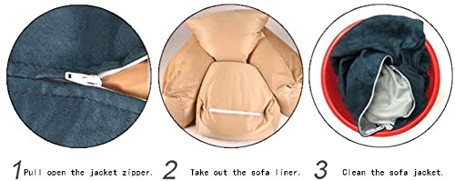 dtkmkj Multicolor Lazy Sofa Tatami Sitzsack Casual Creative Stoff Einzelsofa Abnehmbar und Waschbar 80 × 80 × 75 cm… – Bild 7