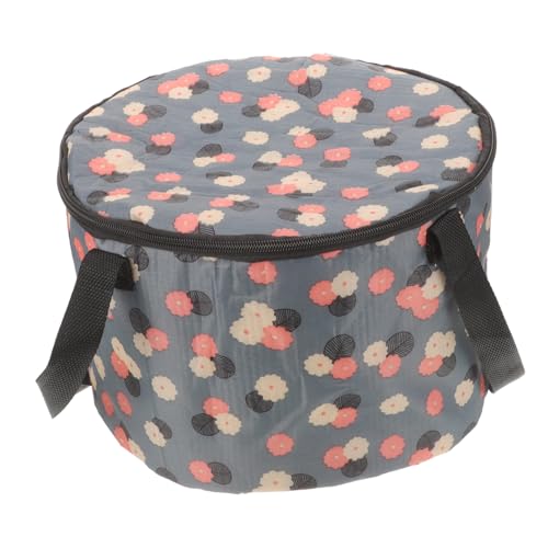 Veemoon Balde Portátil para Baño de Pies Plegable de Nylon Resistente con Tapa Capacidad para Spa de Pies para Viaje y Doméstico