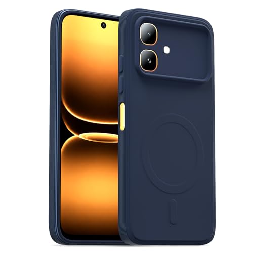 Image of Pikkme Back Cover for Infinix Smart 20 Soft Matte Silicone Mag-Safe Design (Mag-Safe Not Support) Camera Protection | Slim Fit Bumper Cover (Blue)