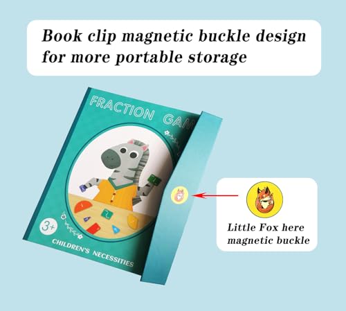 Image of Magnetic Fraction Educational Puzzle Fraction Tiles and Circles, Equip Magnetic Score Disk Demonstrator,Math Manipulatives Enhance Early Primary School Students Mathematical Skills