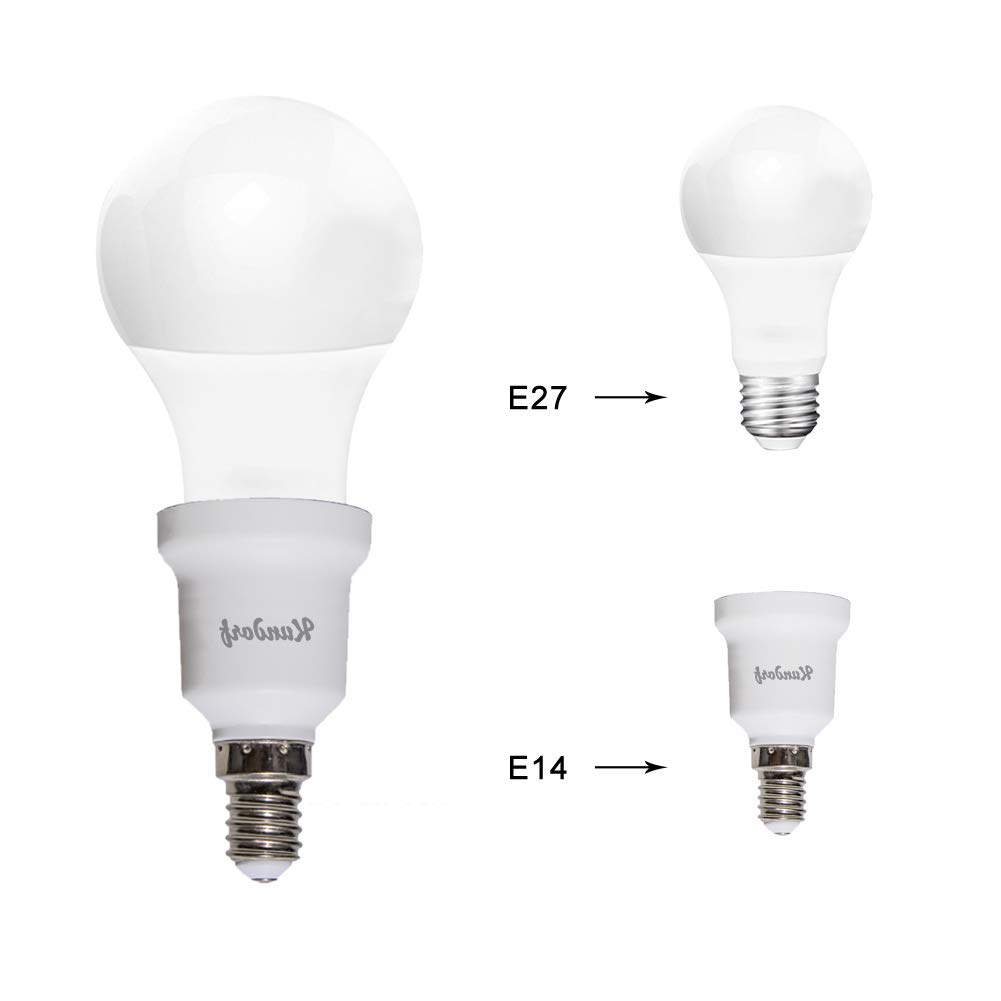 6 sztuk adapterów oprawek E14 na E27, do żarówek halogenowych, LED, energooszczędne, białe
