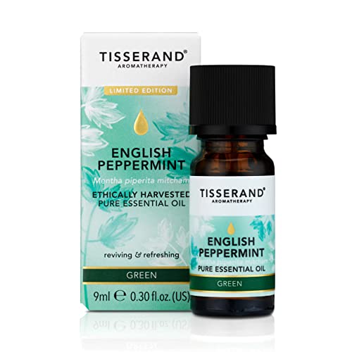 Tisserand - English Peppermint Essential Ethically Harvested, 100% Natural Pure Essential Oil - Massage Oil for Aromatherapy, Bath, and Diffuser - Aromatherapy Essentials - 9ml