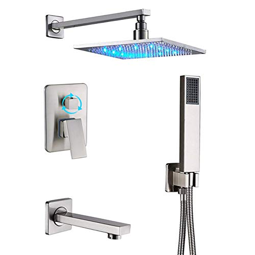 Ensemble de douche complet pomme carrée effet de pluie et douchette