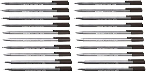 STAEDTLER Triplus 334 Lot de 20 stylos à pointe fine 0,3 mm Noir,...