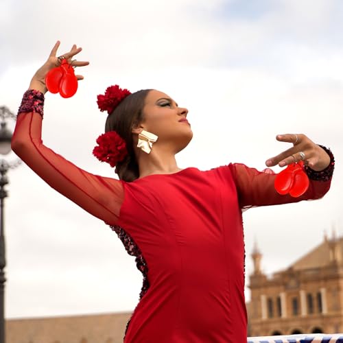 image for Fiada 8 Pcs Spanish Castanets Musical Instrument Flamenco Castanets wi