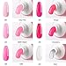 Makartt Poly Nail Gel Kit Pink Hard Gel Beauty Gift Sets with Slip Solution Mini Nail Lamp Jelly Glitter Nails Technician Kit 15ML Full Size x 6PCS