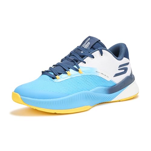 Skechers Men's Basketball SKX Nexus Sneaker, Light Blue/Navy, 11.5