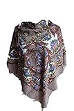 100% Viskose majo luju Damen Tuch Schal Halstuch Paisley Blumen Tracht Russisch Folklore Fransen Russia